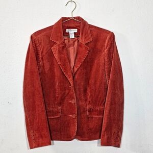 Dressbarn Women's Corduroy Blazer in Rust Cotton Medium